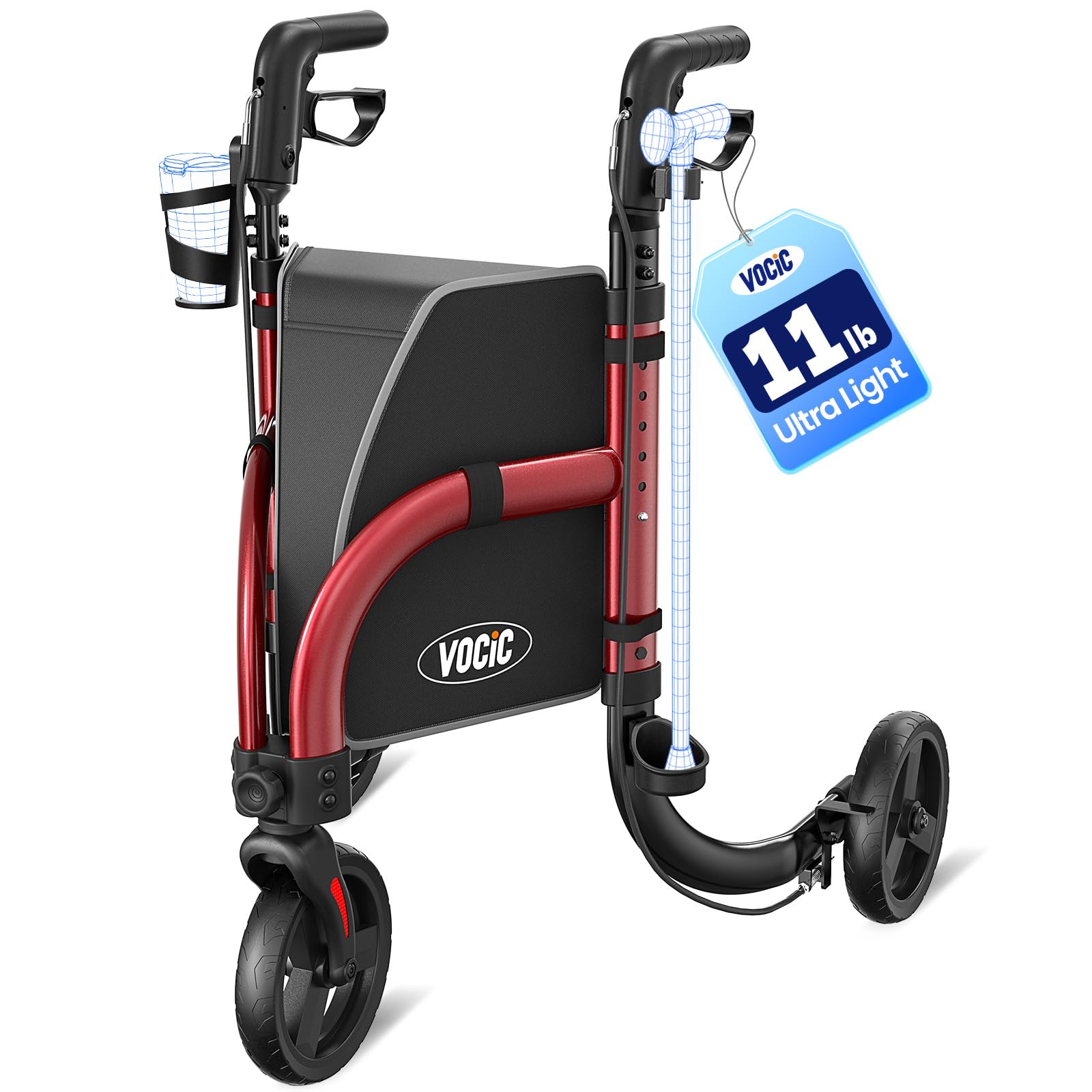 Amazon.com: VOCIC 3 Wheel Walkers for Seniors, Z25 Foldable